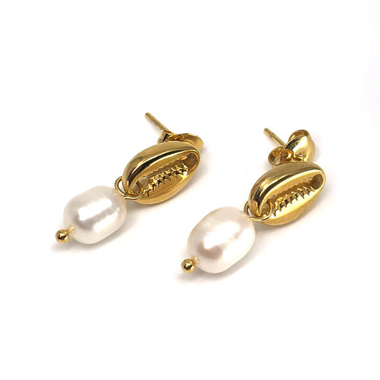 Golden Cowrie Earrings