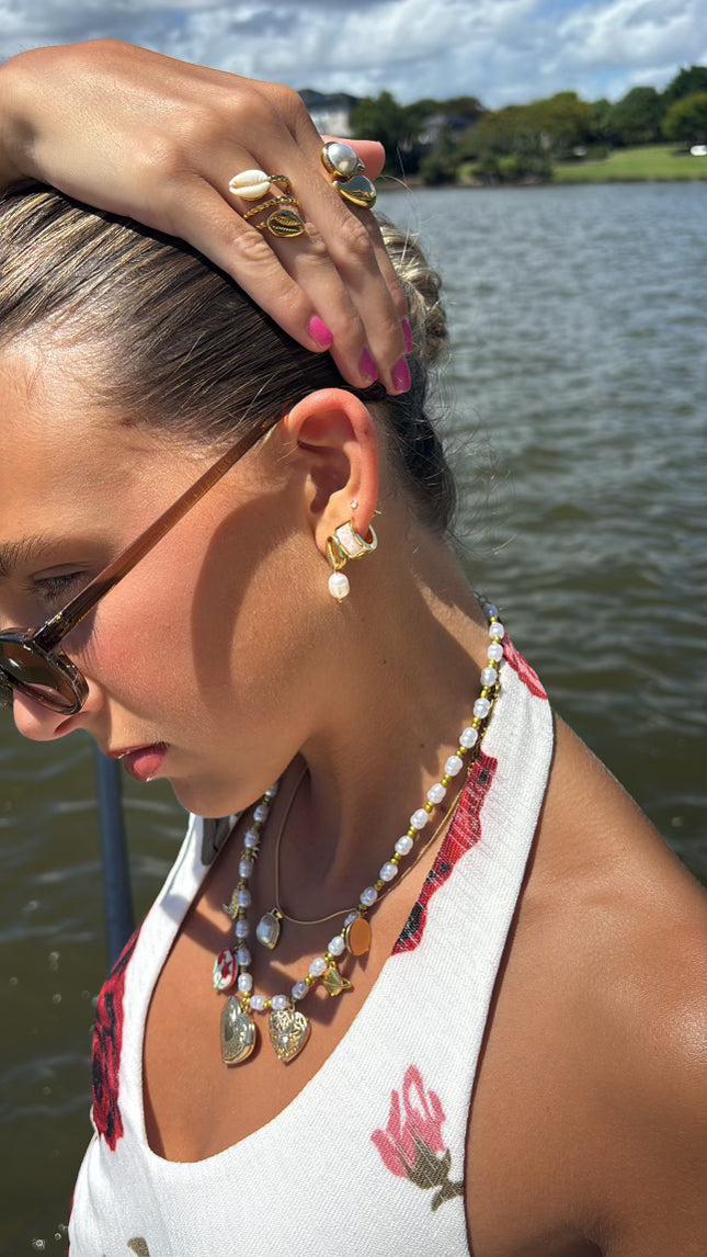 Golden Cowrie Earrings