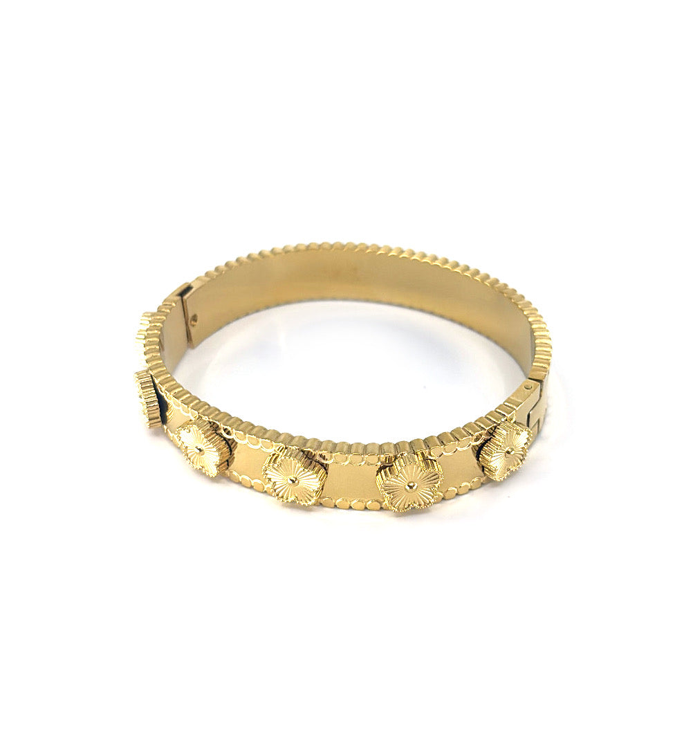 Gold Clover Bangle