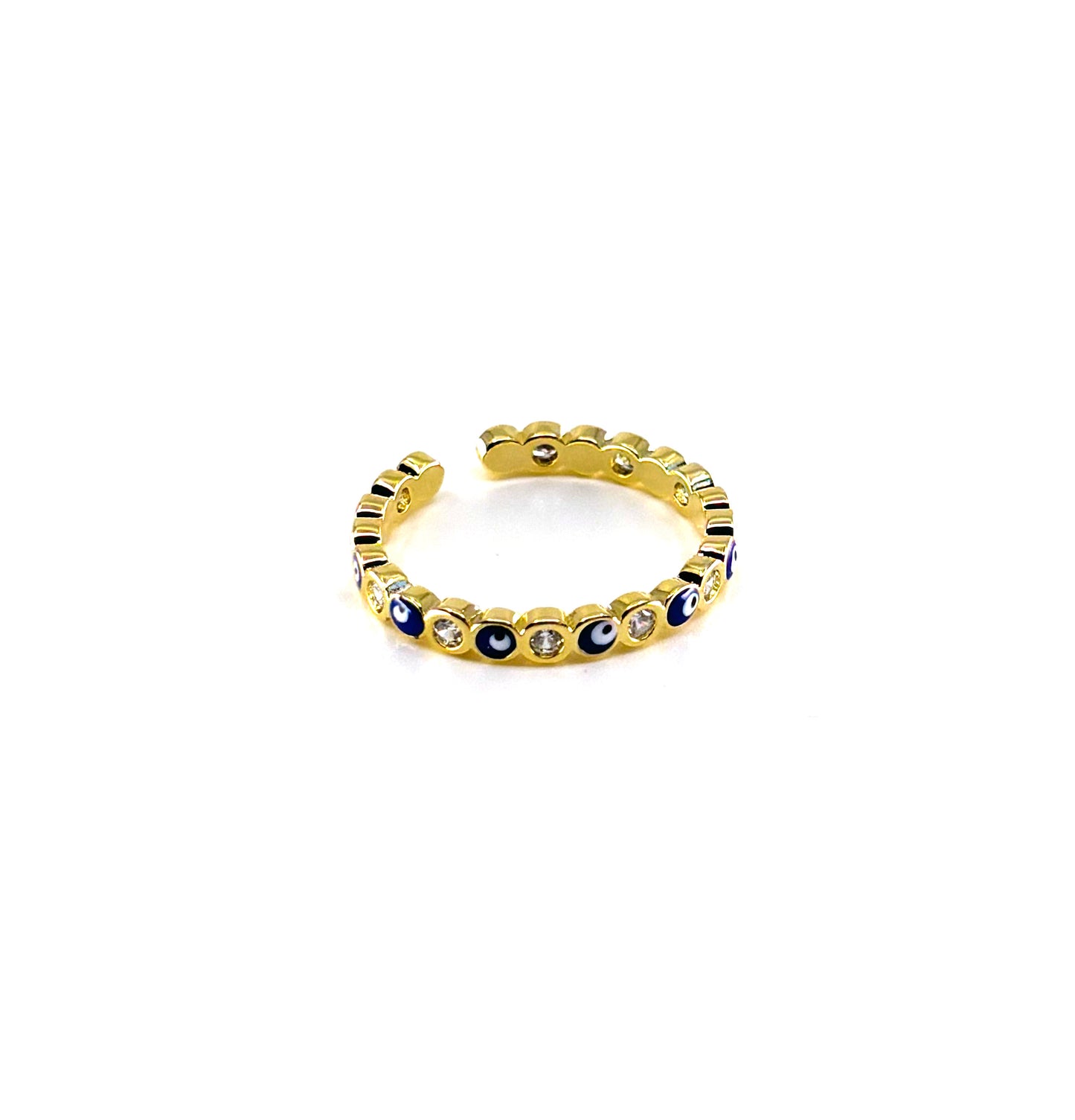 Dark Blue Evil Eye Ring