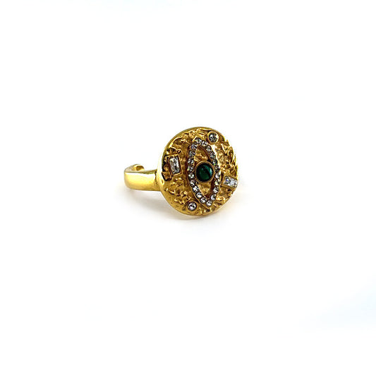 Textured Evil Eye Ring