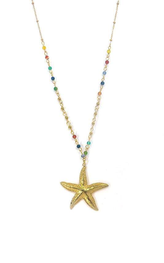 Starfish Gemstone Necklace